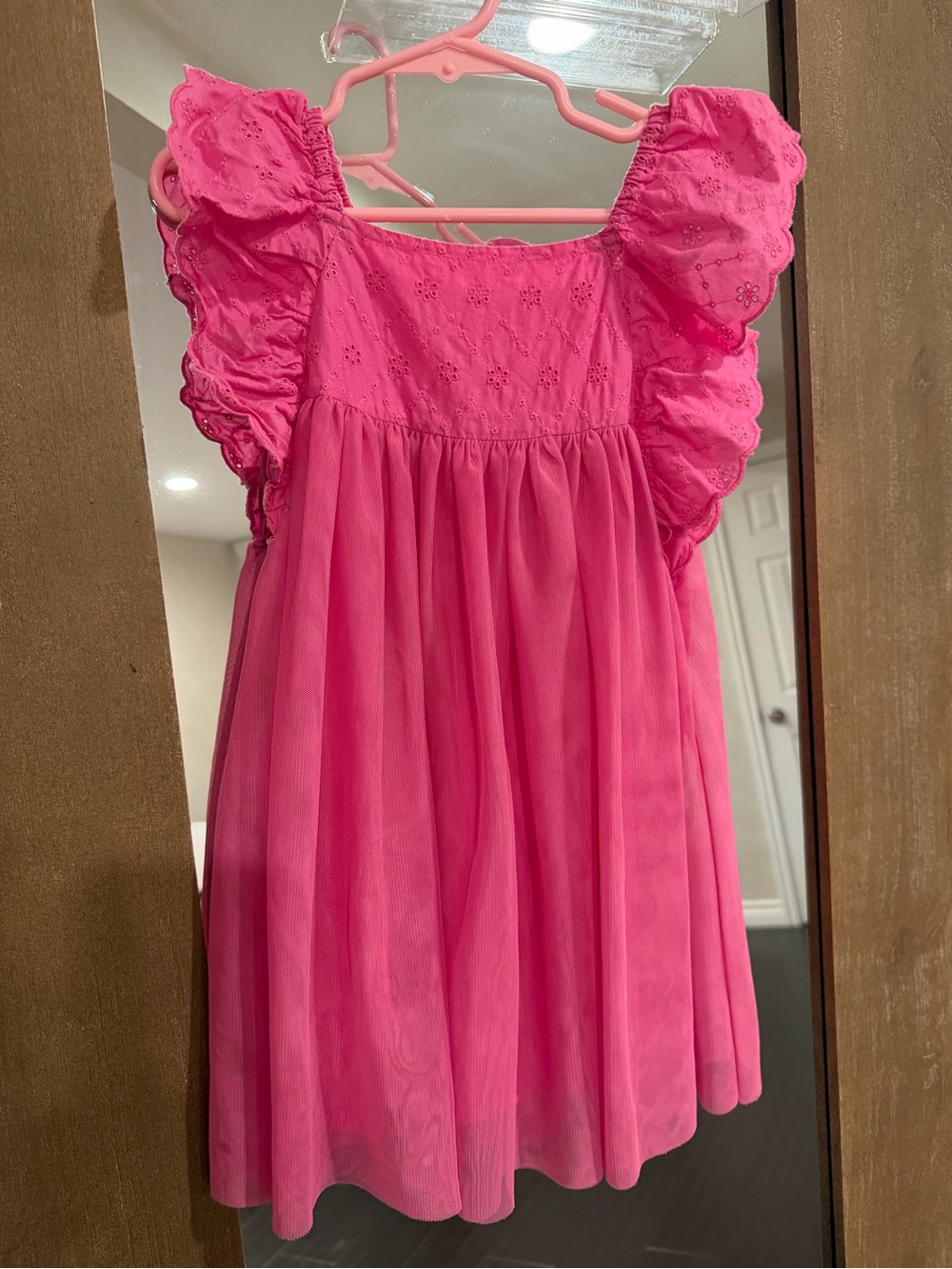 Cat & Jack Hot Pink Ruffled Eyelet Dress